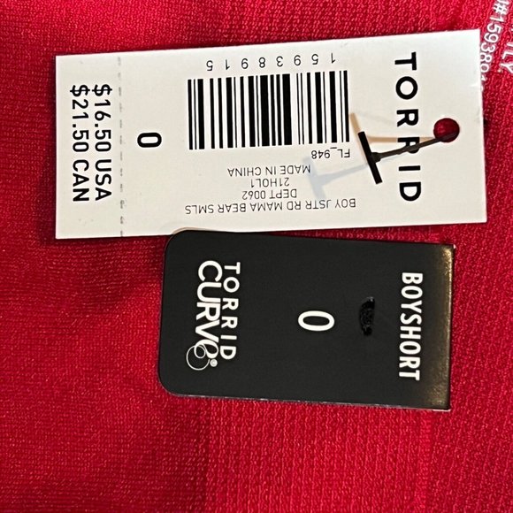 NWT TORRID Boyshort Pantie Sz 0X Red Holiday - Picture 4 of 4